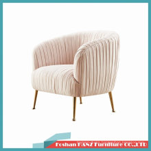 Light Pink Gold Chrome Leg Beauty Office Manager Visitor Chair Conference Sofa Leisure Chair